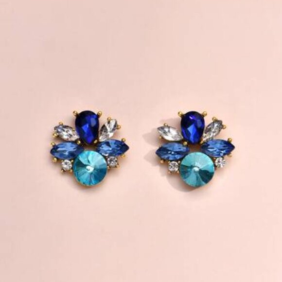 Sapphire Radiance Stud Earrings - Picture 2 of 3